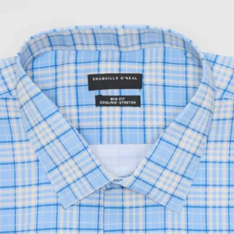 Shaquille O'Neal XLG Big and Tall Mens Regular Fit Easy Care Long Sleeve Dress Shirt