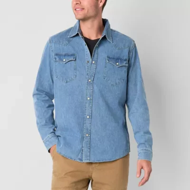 Frye and Co. Mens Long Sleeve Regular Fit Button-Down Shirt