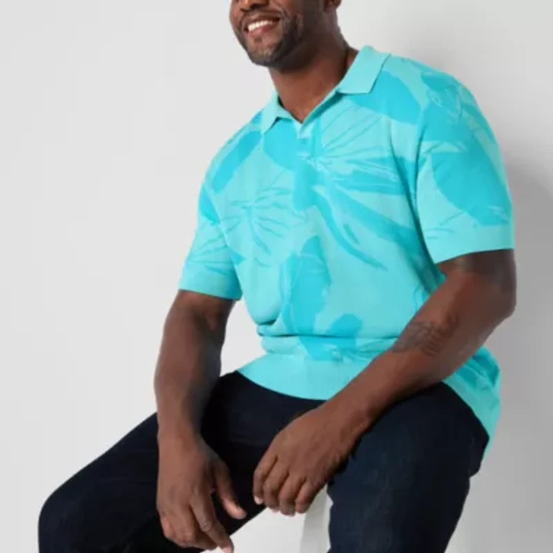 Shaquille O'Neal XLG Big and Tall Mens Short Sleeve Polo Sweater