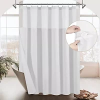 Awesome Home™ Waffle With Snap In Liner Shower Curtain