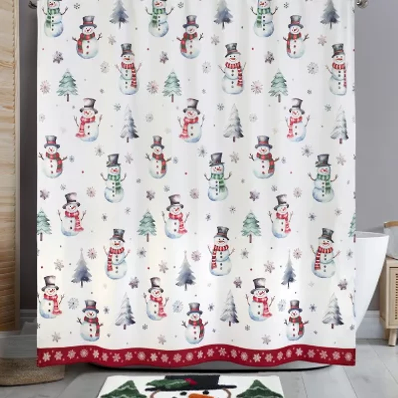 Avanti Winter Snowman Shower Curtain