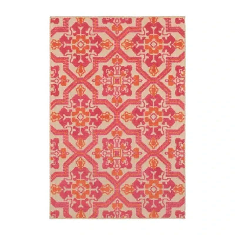 Covington Home Celestia Mixed Pile Floral Indoor Outdoor Rectangular Area Rug