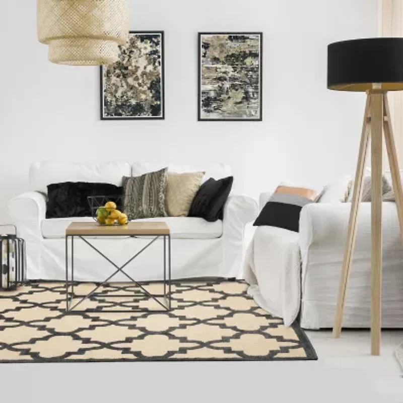 Covington Home Celestia Mixed Pile Lattice Indoor Outdoor Rectangular Area Rug