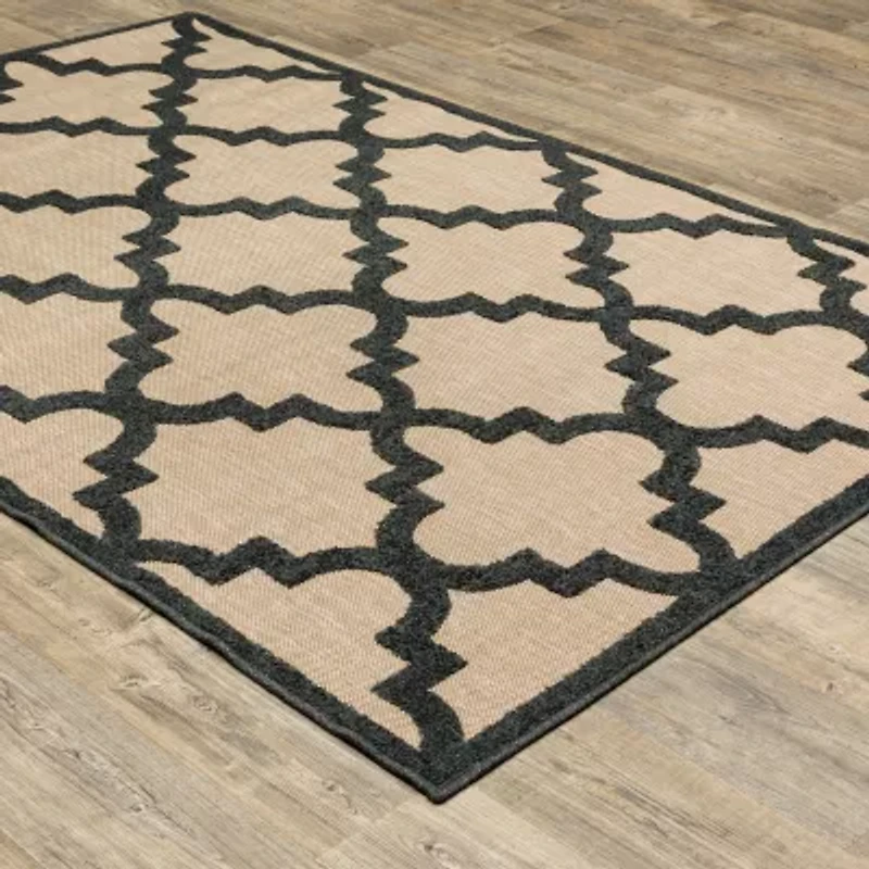 Covington Home Celestia Mixed Pile Lattice Indoor Outdoor Rectangular Area Rug
