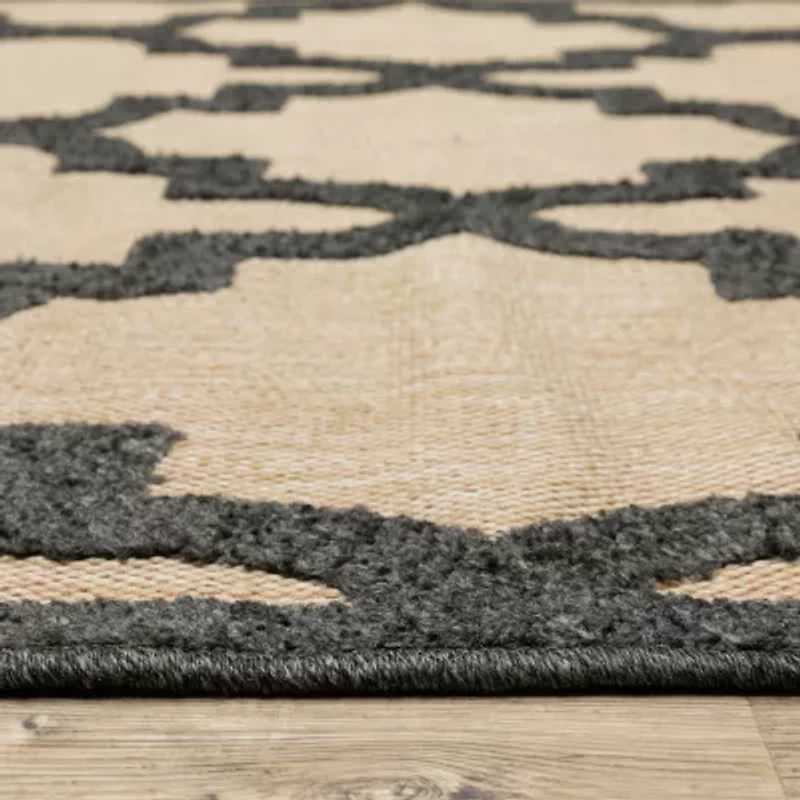 Covington Home Celestia Mixed Pile Lattice Indoor Outdoor Rectangular Area Rug