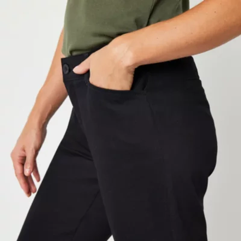 St. John's Bay Secretly Slender Womens Slim Mid Rise Capri Pant