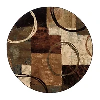 Covington Home Harlow Abstract Color Block 8'X8' Indoor Round Area Rug