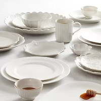 Lenox French Perle Scallop White 12-pc. Stoneware Dinnerware Set