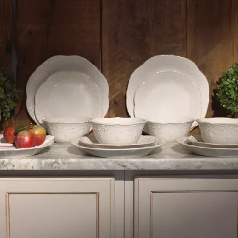 Lenox French Perle White 12-pc. Stoneware Dinnerware Set
