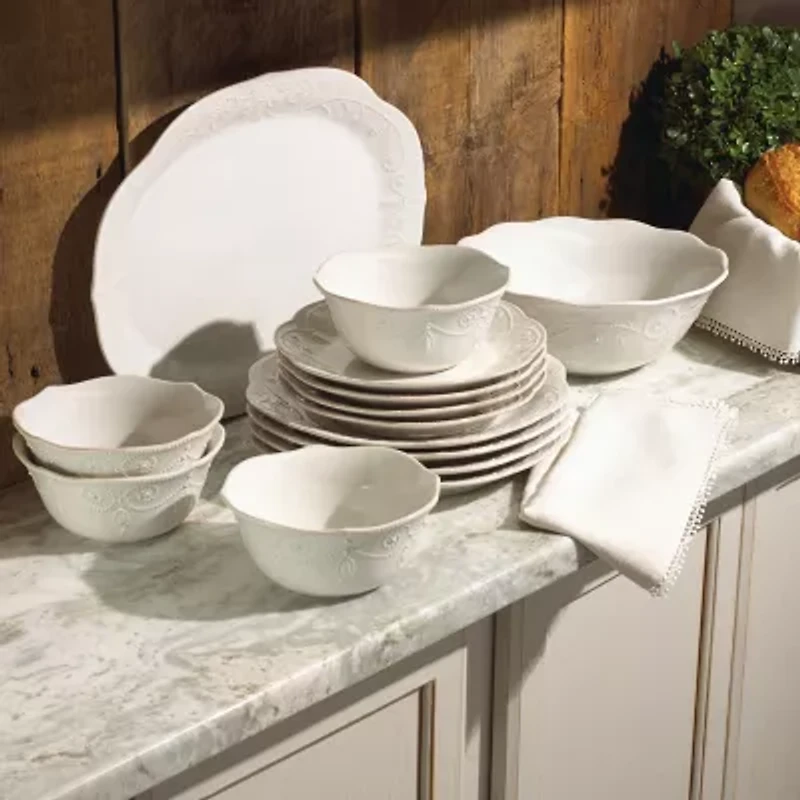 Lenox French Perle White 12-pc. Stoneware Dinnerware Set