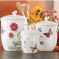 Lenox Butterfly Meadow Porcelain 3-pc. Canister Set