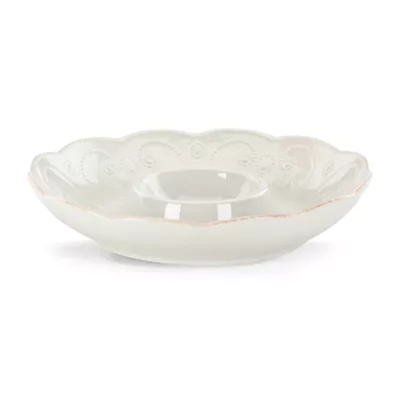Lenox French Perle White Stoneware Chip & Dip Set