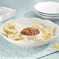 Lenox French Perle White Stoneware Chip & Dip Set