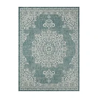 Nicole Miller Country Azalea Medallion UV Protection Washable Outdoor Rectangular Area Rug