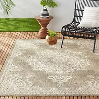 Nicole Miller Country Azalea Medallion UV Protection Washable Outdoor Rectangular Area Rug