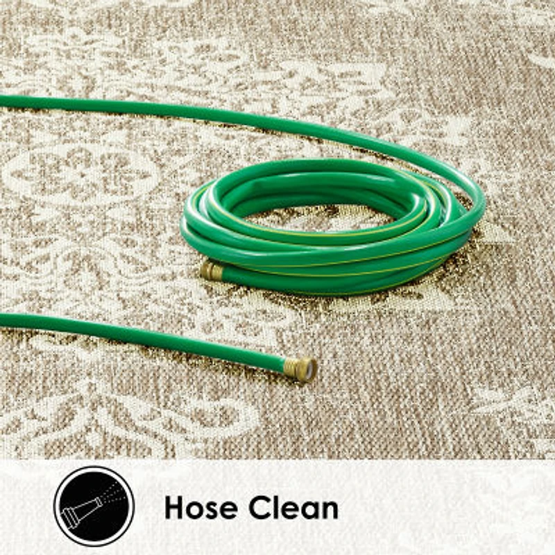 Nicole Miller Country Azalea Medallion UV Protection Washable Outdoor Rectangular Area Rug