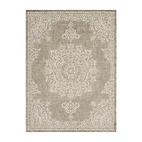 Nicole Miller Country Azalea Medallion UV Protection Washable Outdoor Rectangular Area Rug