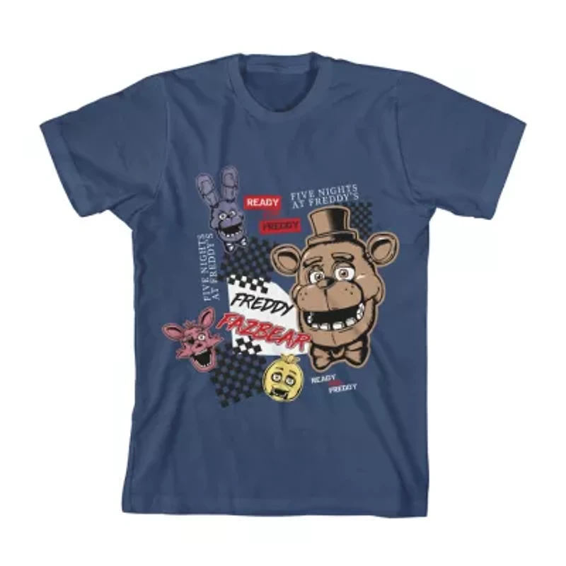 Little & Big Kid Boys Crew Neck Short Sleeve Regular Fit Five Nights at Freddys Graphic T-Shirt