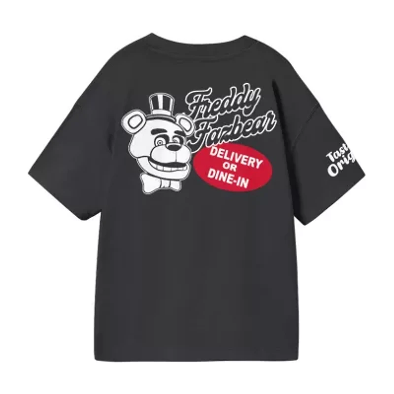 Little & Big Kid Boys Crew Neck Short Sleeve Oversized Five Nights at Freddys Graphic T-Shirt