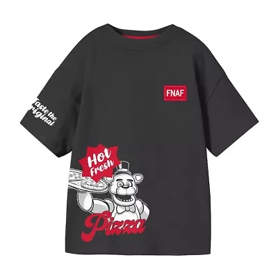 Little & Big Kid Boys Crew Neck Short Sleeve Oversized Five Nights at Freddys Graphic T-Shirt