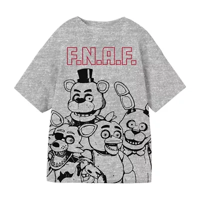 Little & Big Kid Boys Crew Neck Short Sleeve Oversized Five Nights at Freddys Graphic T-Shirt