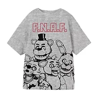 Little & Big Kid Boys Crew Neck Short Sleeve Oversized Five Nights at Freddys Graphic T-Shirt