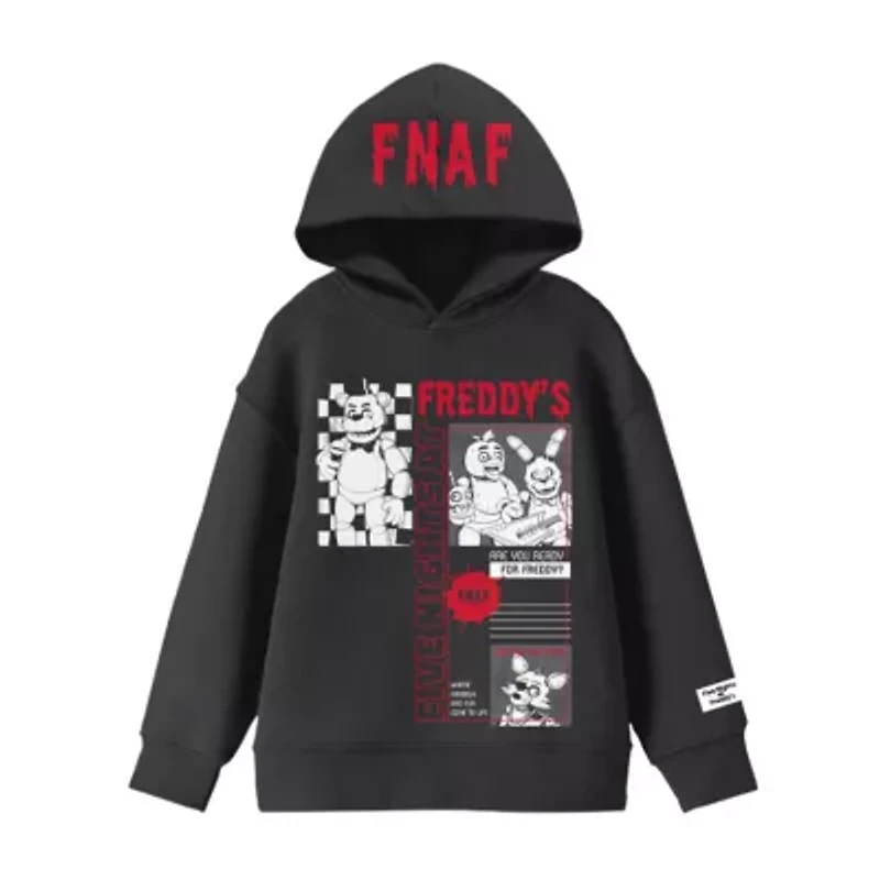 Little & Big Kid Boys Long Sleeve Five Nights at Freddys Fleece Hoodie