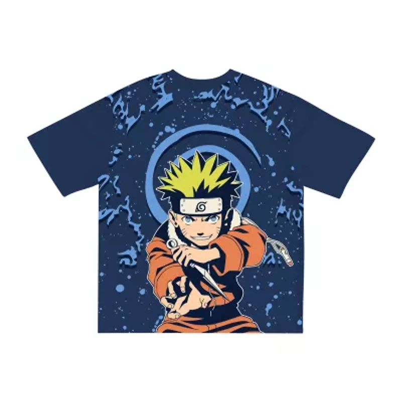Little & Big Kid Boys Crew Neck Short Sleeve Oversized Naruto Graphic T-Shirt