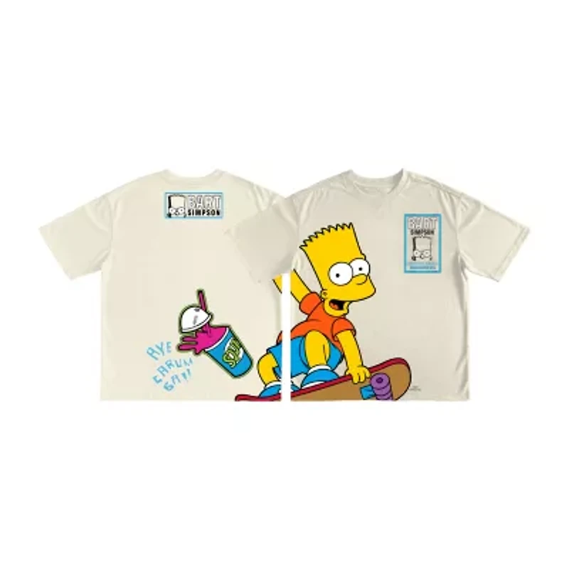 Little & Big Kid Boys Crew Neck Short Sleeve Oversized The Simpsons Graphic T-Shirt