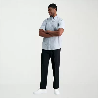 Haggar Premium Comfort Expandable Waist Mens Classic Fit Big and Tall Dress Flat Front Pant