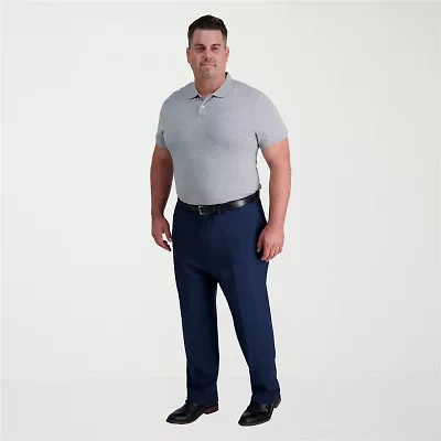 Haggar Premium Comfort Expandable Waist Mens Classic Fit Big and Tall Dress Flat Front Pant