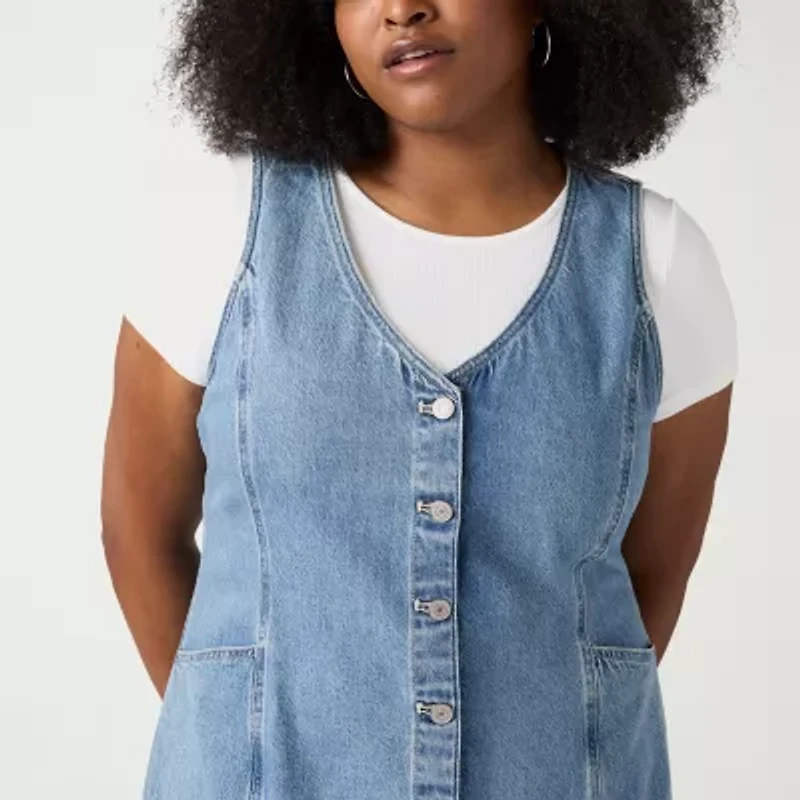 Levi's® Womens V Neck Button-Down Shirt