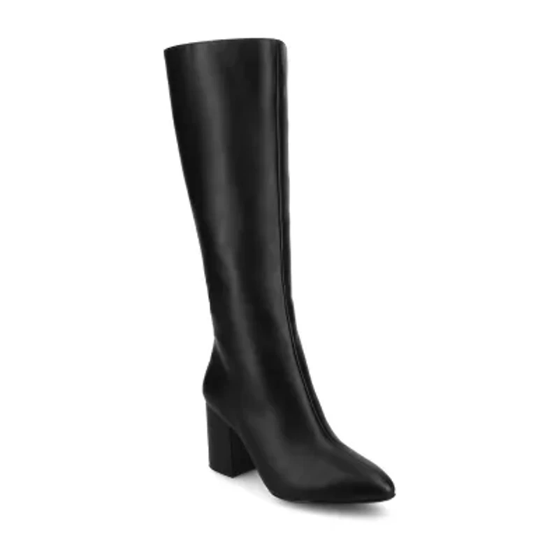 Journee Collection Womens Ameylia-Wc Wide Calf Block Heel Dress Boots
