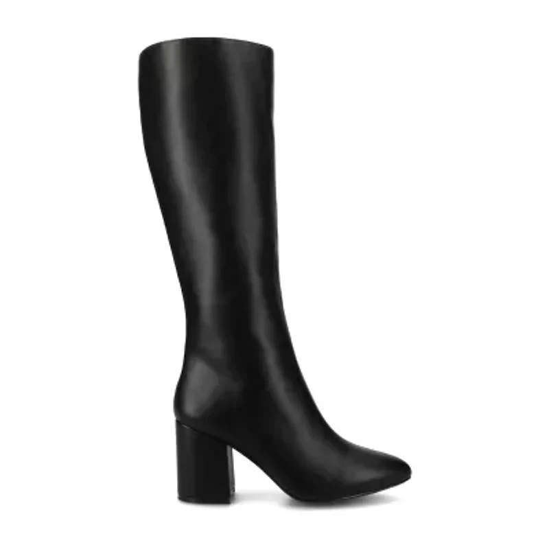 Journee Collection Womens Ameylia-Wc Wide Calf Block Heel Dress Boots
