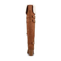 Journee Collection Womens Alyza Stacked Heel Over the Knee Boots