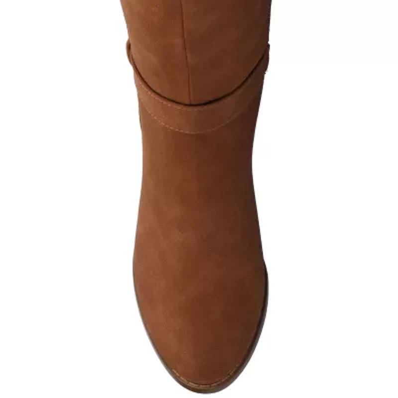 Journee Collection Womens Alyza Stacked Heel Over the Knee Boots