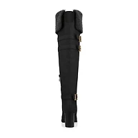 Journee Collection Womens Alyza Stacked Heel Over the Knee Boots
