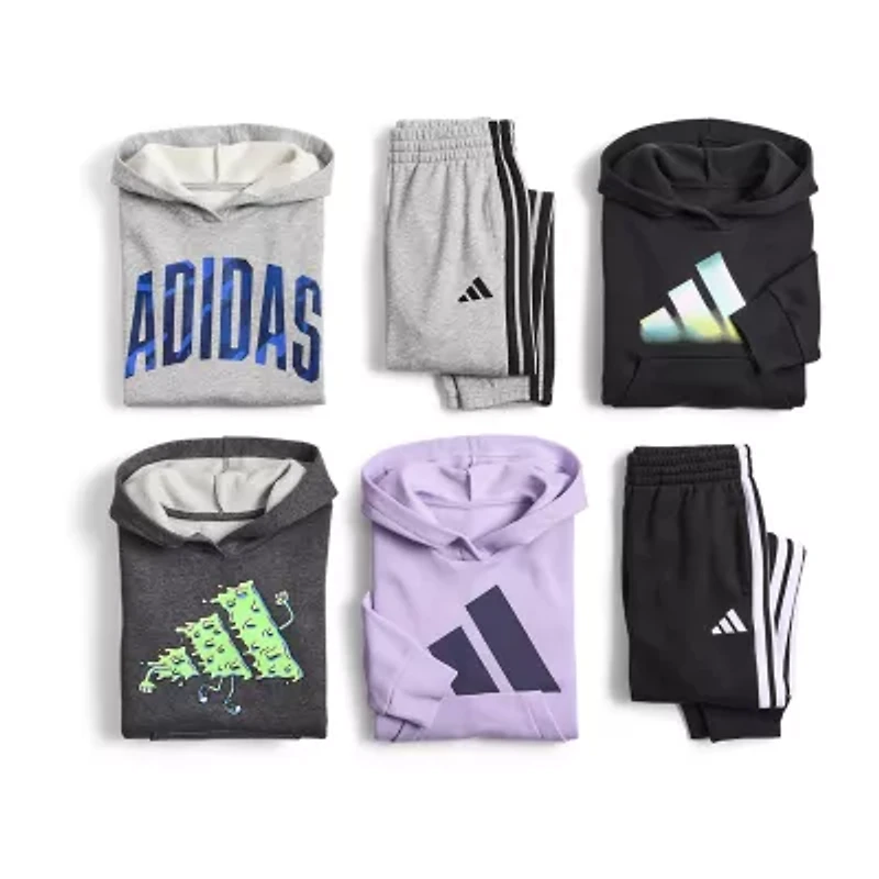 adidas Big Kid Girls Cuffed Mid Rise Regular Fit Fleece Jogger Pant