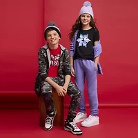 Xersion Super Soft Little & Big Kid Girls Cuffed Mid Rise Regular Fit Fleece Jogger Pant