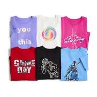 Xersion Little & Big Kid Girls Crew Neck Short Sleeve Regular Fit Graphic T-Shirt