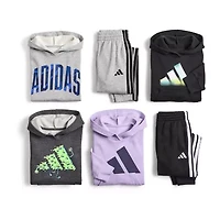 adidas Big Kid Boys Drawstring Waist Tapered Mid Rise Regular Fit Fleece Jogger Pant