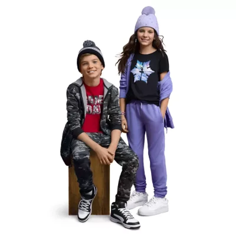 Xersion Little & Big Kid Boys Cuffed Mid Rise Regular Fit Fleece Jogger Pant