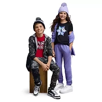 Xersion Little & Big Kid Boys Cuffed Mid Rise Regular Fit Fleece Jogger Pant