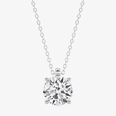 Grown Gorgeous (F, Vs2) Womens 2 1/4 CT. T.W. Lab-Grown Diamond 14K Gold or Platinum Round 18 Inch Pendant Necklace