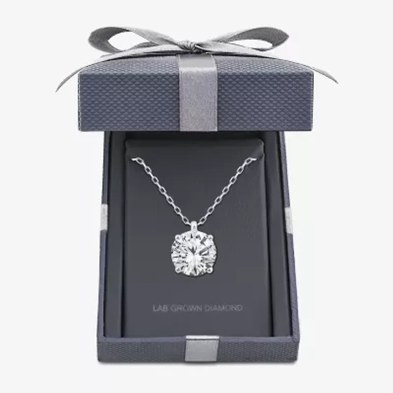 Grown Gorgeous (F, Vs2) Womens 2 1/4 CT. T.W. Lab-Grown Diamond 14K Gold or Platinum Round 18 Inch Pendant Necklace