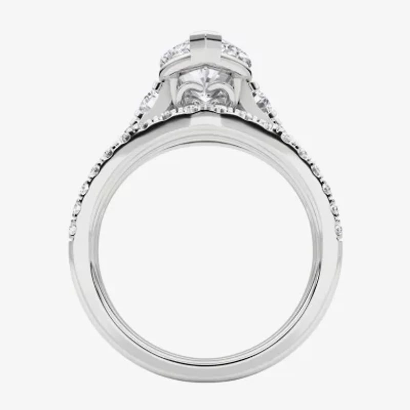 Grown Gorgeous (F,Vs2) Womens 3 5/8 Ct. T.W. Lab White Diamond 14K Gold or Platinum Marquise Side Stone Bridal Set