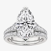 Grown Gorgeous (F,Vs2) Womens 3 5/8 Ct. T.W. Lab White Diamond 14K Gold or Platinum Marquise Side Stone Bridal Set