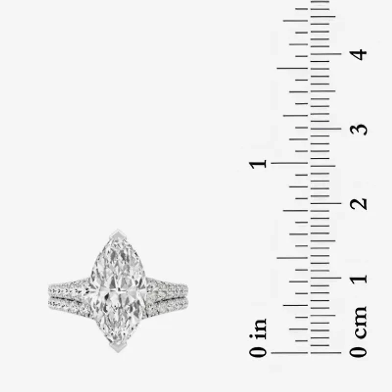 Grown Gorgeous (F,Vs2) Womens 3 5/8 Ct. T.W. Lab White Diamond 14K Gold or Platinum Marquise Side Stone Bridal Set