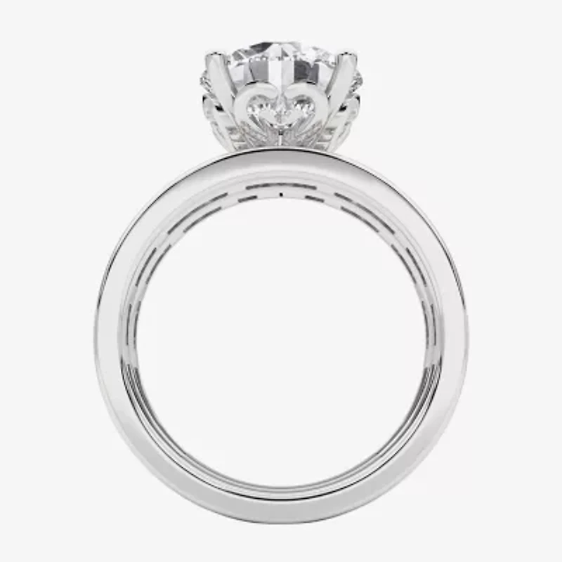 Grown Gorgeous Vs2, F Womens 4 1/4 CT. T.W. Lab White Diamond 14K Gold or Platinum Round Side Stone Bridal Set