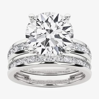 Grown Gorgeous Vs2, F Womens 4 1/4 CT. T.W. Lab White Diamond 14K Gold or Platinum Round Side Stone Bridal Set